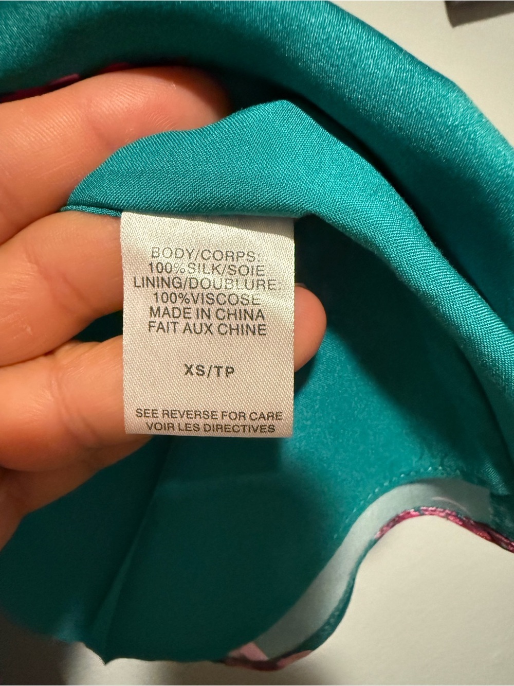 Cami Floral 100% silk  Tie-Front Cami Top in Teal size XS - Picture 6 of 6